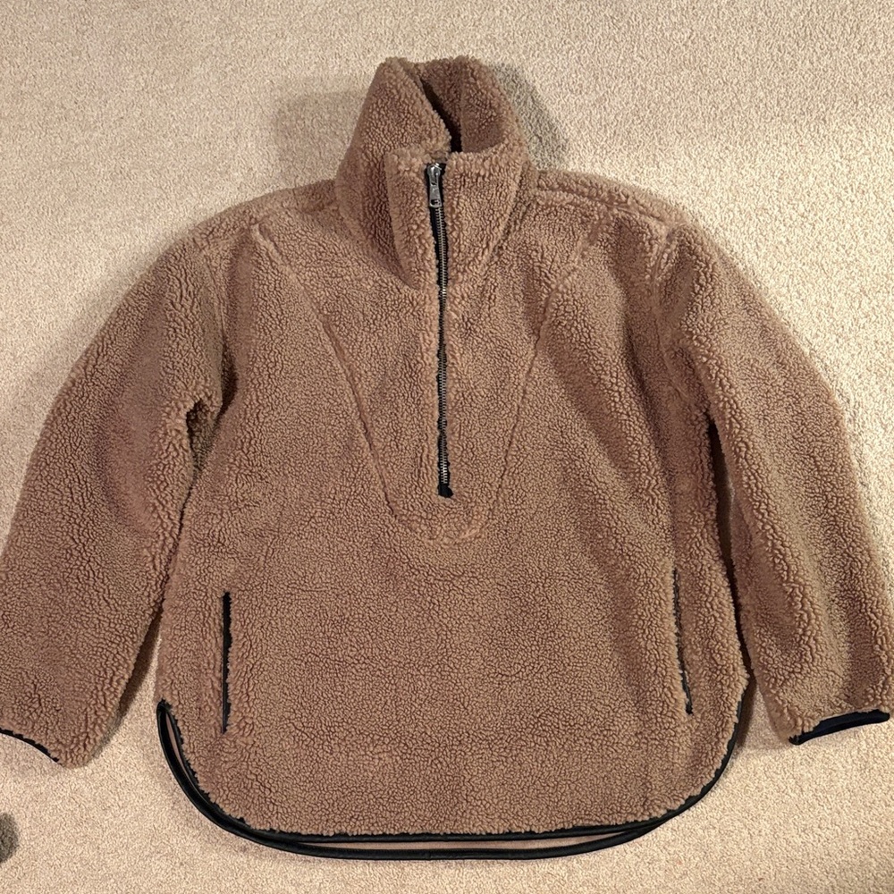 Abercrombie & Fitch Tan drama collar Jacket size medium